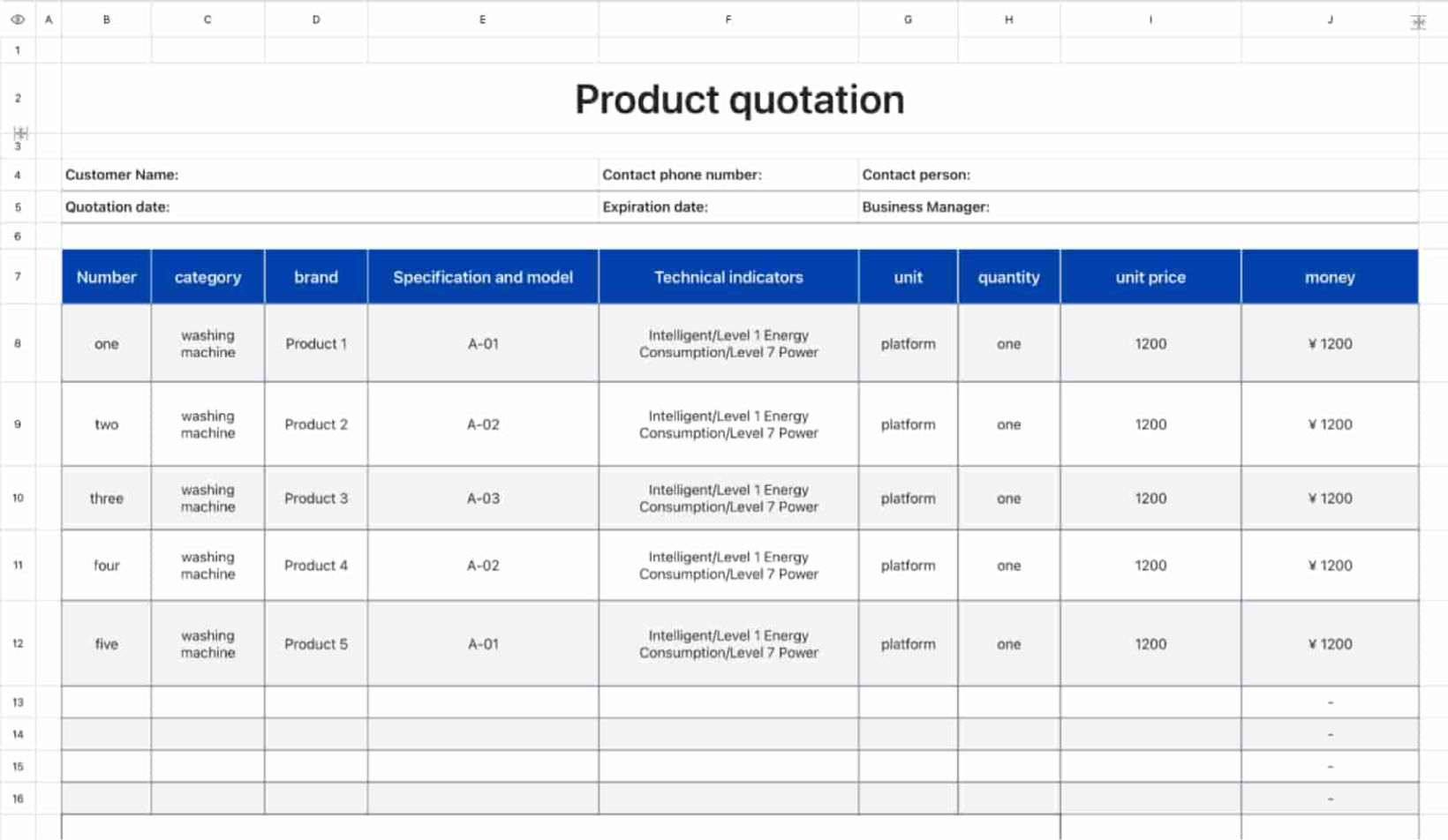 Product quotation 1 1